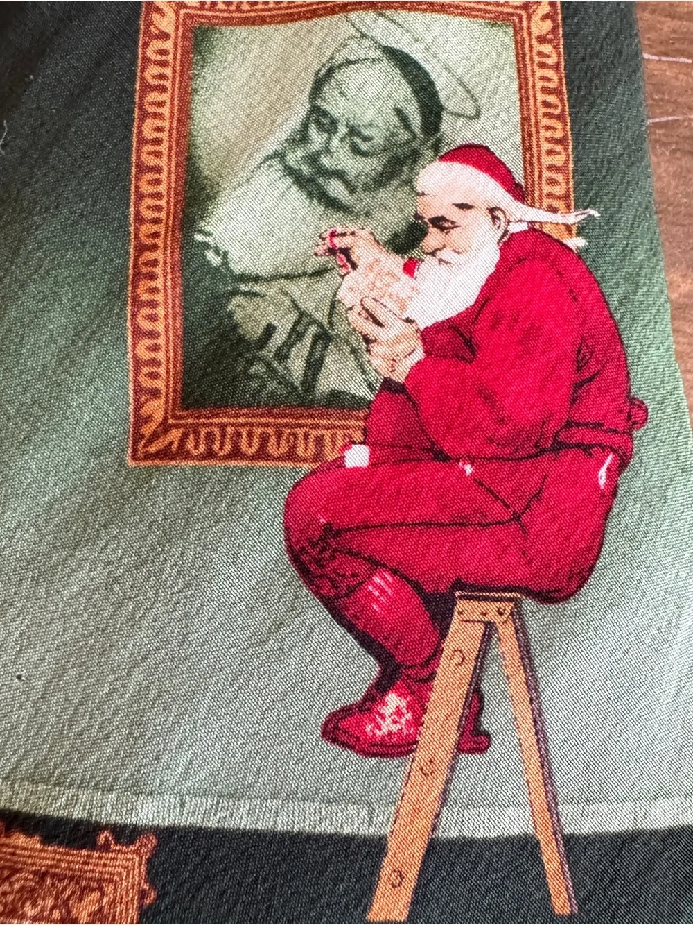 Vintage Norman Rockwell Santa Christmas Tie Saturday Evening Post 100% Silk